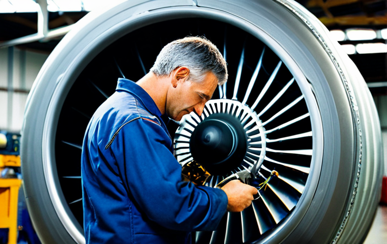 Aircraft Mechanic in Hangar**

"A professional aircraft mechanic in appropriate attire, fully clothed, working on an airplane engine in a brightly lit hangar. Tools and equipment are visible. Emphasis on technical detail and precision. Safe for work, appropriate content, professional, perfect anatomy, correct proportions, well-formed hands, natural pose, high quality."

**
