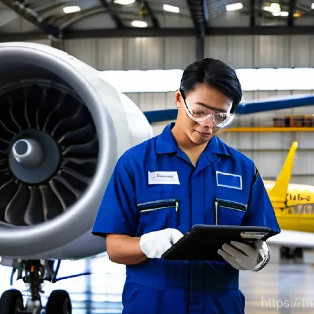 항공정비사 자격 취득 시 유용한 팁 - **Prompt 1: Dedicated Aircraft Technician in Hangar**
    A highly skilled and focused Thai aircraft...