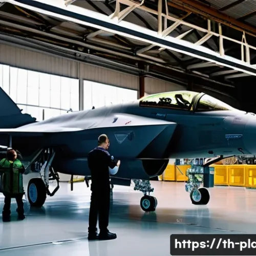 Home 31 항공정비사와 군용 항공기 정비 - A highly detailed scene inside a military aircraft maintenance hangar, showing a diverse team of tec...